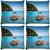Snoogg Pack Of 4 Rocks In The Ocean Digitally Printed Cushion Cover Pillow 10 x 10 Inch