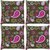 Snoogg Pack Of 4 Multicolor Pattern Digitally Printed Cushion Cover Pillow 10 x 10 Inch