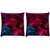 Snoogg Pack Of 2 Blue And Red Smoke Digitally Printed Cushion Cover Pillow 10 x 10 Inch