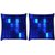 Snoogg Pack Of 2 Blue Blocks Digitally Printed Cushion Cover Pillow 10 x 10 Inch
