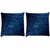 Snoogg Pack Of 2 Abstract Blue Patterned Digitally Printed Cushion Cover Pillow 10 x 10 Inch