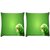 Snoogg Pack Of 2 Green Parrot Digitally Printed Cushion Cover Pillow 10 x 10 Inch