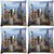 Snoogg Pack Of 4 Buildings Top Digitally Printed Cushion Cover Pillow 10 x 10 Inch