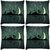 Snoogg Pack Of 4 Half Moon Digitally Printed Cushion Cover Pillow 10 x 10 Inch