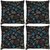 Snoogg Pack Of 4 Blue Heart And Butterfly Digitally Printed Cushion Cover Pillow 10 x 10 Inch