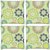 Snoogg Pack Of 4 Green Floral Digitally Printed Cushion Cover Pillow 10 x 10 Inch