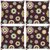 Snoogg Pack Of 4 Maroon Floral Pattern Digitally Printed Cushion Cover Pillow 10 x 10 Inch