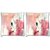 Snoogg Pack Of 2 White Lady Digitally Printed Cushion Cover Pillow 10 x 10 Inch
