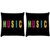 Snoogg Pack Of 2 Music Digitally Printed Cushion Cover Pillow 10 x 10 Inch
