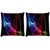 Snoogg Pack Of 2 Neon Smoke Digitally Printed Cushion Cover Pillow 10 x 10 Inch