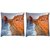 Snoogg Pack Of 2 Brown Mountain Digitally Printed Cushion Cover Pillow 10 x 10 Inch
