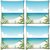 Snoogg Pack Of 4 Beach Side View Digitally Printed Cushion Cover Pillow 10 x 10 Inch
