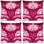 Snoogg Pack Of 4 Abstract Pink Design Digitally Printed Cushion Cover Pillow 10 x 10 Inch