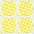 Snoogg Pack Of 4 Yellow Flower Digitally Printed Cushion Cover Pillow 10 x 10 Inch
