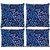 Snoogg Pack Of 4 Blue Leaves Digitally Printed Cushion Cover Pillow 10 x 10 Inch