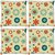 Snoogg Pack Of 4 Cream Pattern Flowers Digitally Printed Cushion Cover Pillow 10 x 10 Inch