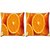 Snoogg Pack Of 2 Slizzed Orange Digitally Printed Cushion Cover Pillow 10 x 10 Inch