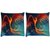 Snoogg Pack Of 2 Phoenix Fire Bird Digitally Printed Cushion Cover Pillow 10 x 10 Inch