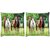 Snoogg Pack Of 2 Variety Of Horses Digitally Printed Cushion Cover Pillow 10 x 10 Inch