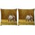 Snoogg Pack Of 2 Colorful White Horse Digitally Printed Cushion Cover Pillow 10 x 10 Inch