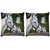 Snoogg Pack Of 2 Horse And Cat Digitally Printed Cushion Cover Pillow 10 x 10 Inch
