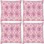 Snoogg Pack Of 4 Pink Pattern Digitally Printed Cushion Cover Pillow 10 x 10 Inch