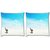 Snoogg Pack Of 2 White Sand Digitally Printed Cushion Cover Pillow 10 x 10 Inch