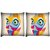 Snoogg Pack Of 2 Smiling Face Digitally Printed Cushion Cover Pillow 10 x 10 Inch