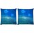 Snoogg Pack Of 2 Invisible Fish In The Sea Digitally Printed Cushion Cover Pillow 10 x 10 Inch