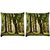 Snoogg Pack Of 2 Blossom Forest Digitally Printed Cushion Cover Pillow 10 x 10 Inch