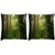 Snoogg Pack Of 2 Wooden Trees Used Digitally Printed Cushion Cover Pillow 10 x 10 Inch