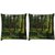 Snoogg Pack Of 2 Grass And Trees Digitally Printed Cushion Cover Pillow 10 x 10 Inch