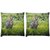 Snoogg Pack Of 2 Couple Of Rabbit Digitally Printed Cushion Cover Pillow 10 x 10 Inch