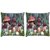 Snoogg Pack Of 2 Dark Red Mushroom Digitally Printed Cushion Cover Pillow 10 x 10 Inch