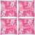 Snoogg Pack Of 4 Floral Pink Pattern Digitally Printed Cushion Cover Pillow 10 x 10 Inch