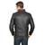 Urbano Fashion Black Faux Leather Casual Jacket