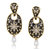 Kriaa by JewelMaze Austrian Stone Black Meenakari Drop Gold Plated Dangle Earrings-AAA0471