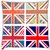Snoogg  4 cute british flags in shabby chic floral and vintage style Digitally Printed Cushion Cover Pillow 12 x 12 Inch