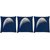Snoogg Pack Of 3 Half Moon Digitally Printed Cushion Cover Pillow 12 x 12 Inch