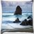 Snoogg Beach View Digitally Printed Cushion Cover Pillow 12 x 12 Inch