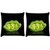 Snoogg Pack Of 2 Grren Peas Digitally Printed Cushion Cover Pillow 14 x 14 Inch