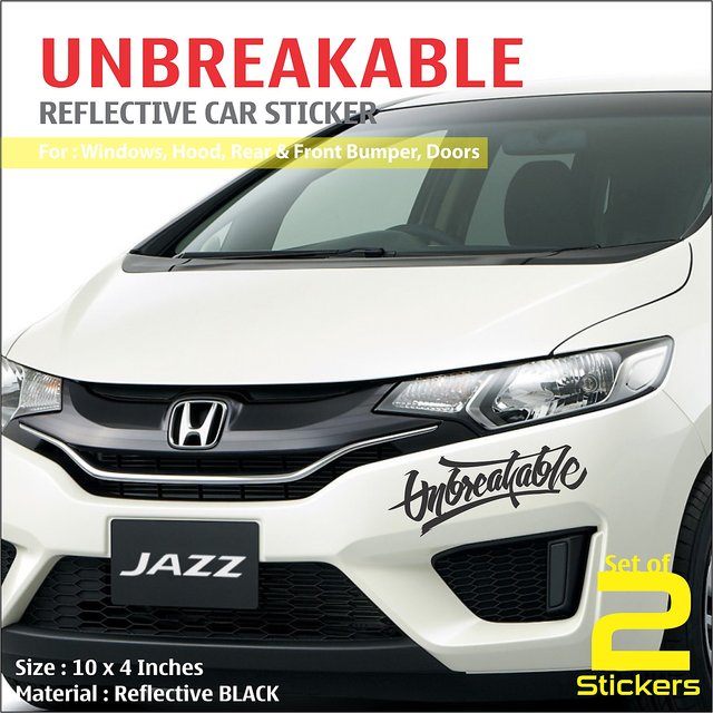 Buy Unbreakable Black Reflective Stickers For Honda Jazz Online