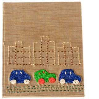                       Cars in city applique diary                                              