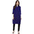 IVES Straight Blue Crepe Solid Casual Kurti for Women