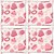 Snoogg Pack Of 3 Abstract Pink Cakes Digitally Printed Cushion Cover Pillow 18 x 18Inch
