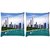 Snoogg Day City Digitally Printed Cushion Cover Pillow 22 x 22 Inch