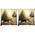 Snoogg Alien Pyramids Digitally Printed Cushion Cover Pillow 22 x 22 Inch