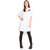 Tokyo Talkies White Solid Shirt Collar Elbow Sleeve Rayon Tunic