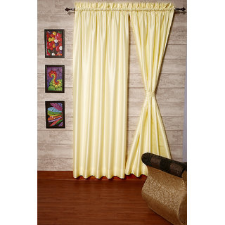 Buy Pair Of Ivory Faux Silk Satin Dupioni Curtains Rod Top 2