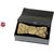 Outdazzle Designer Party Wear Men Bow Tie Acrylic Hexxtie Bow- Gold With Box With Lapel Flower